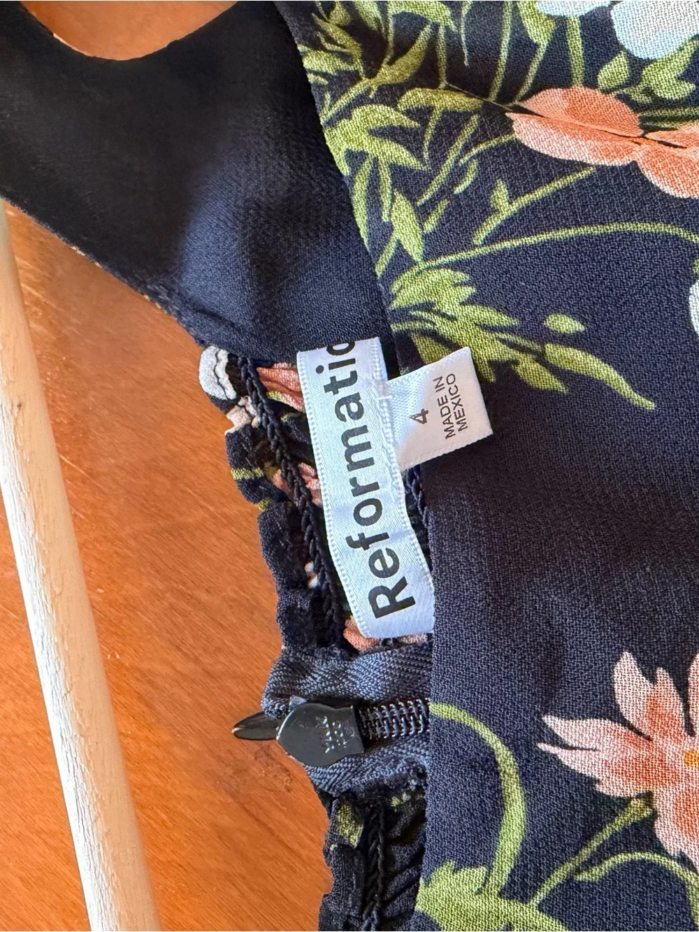 Reformation Black Floral Tie-Shoulder Midi Dress - Picture 4 of 6